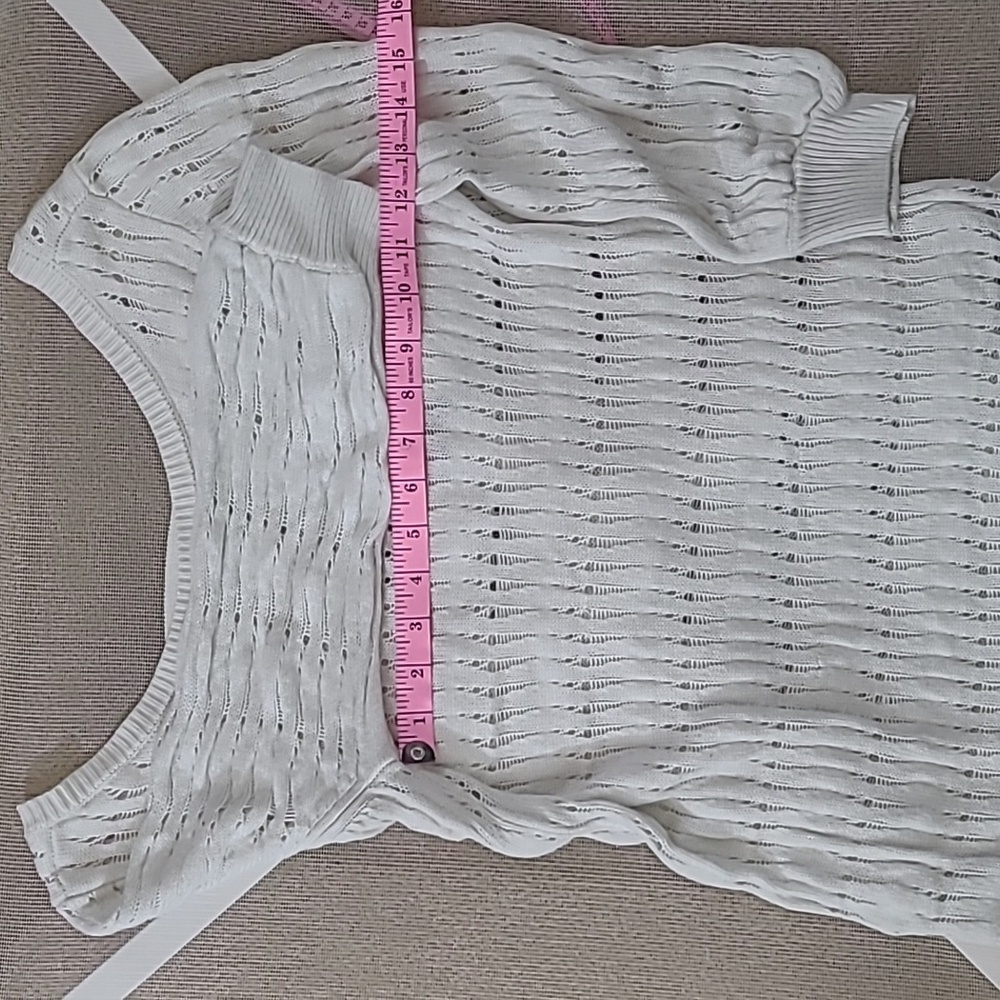 WHITE HOUSE BLACK MARKET Women's White V Back Sweater Size L - Picture 7 of 14